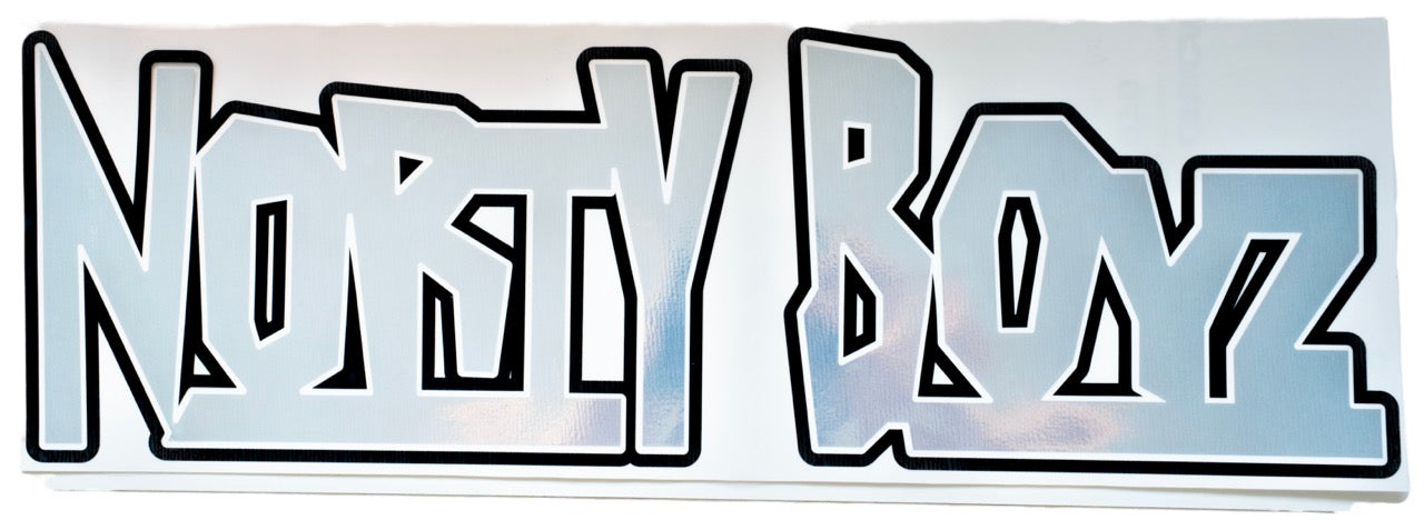 NORTY BOYZ LARGE STICKER (BLACK WITH CHROME INSERT)