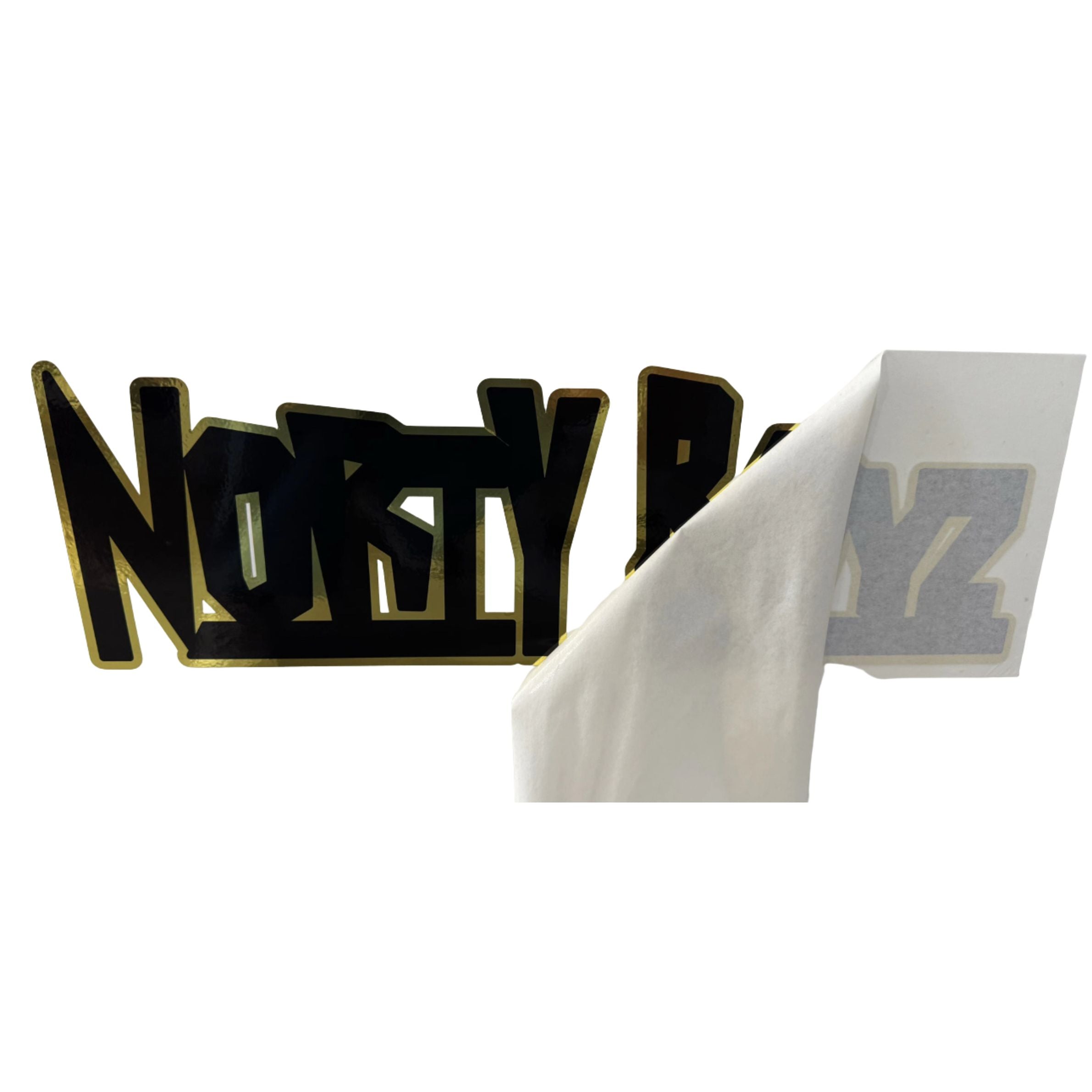 NORTY BOYZ LARGE STICKER (GOLD/BLACK INSERT)