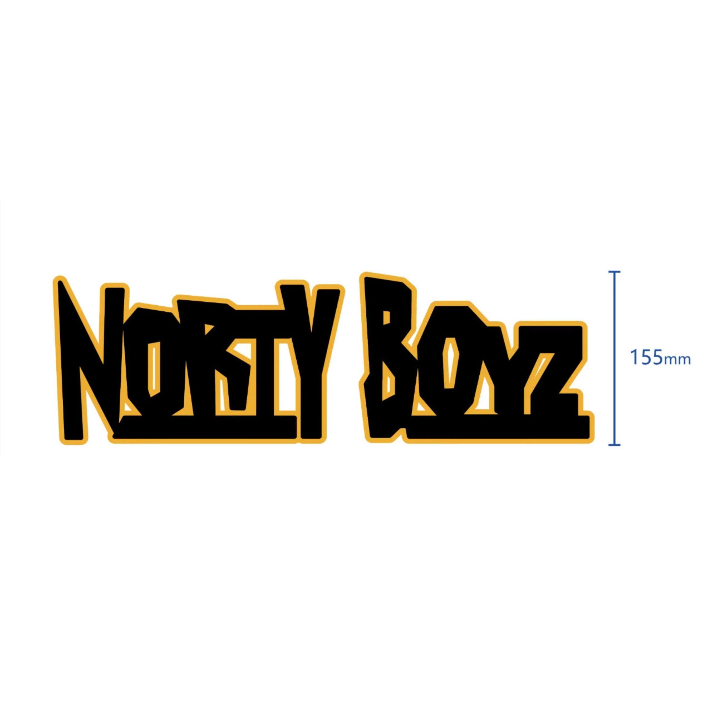 NORTY BOYZ LARGE STICKER (GOLD/BLACK INSERT)