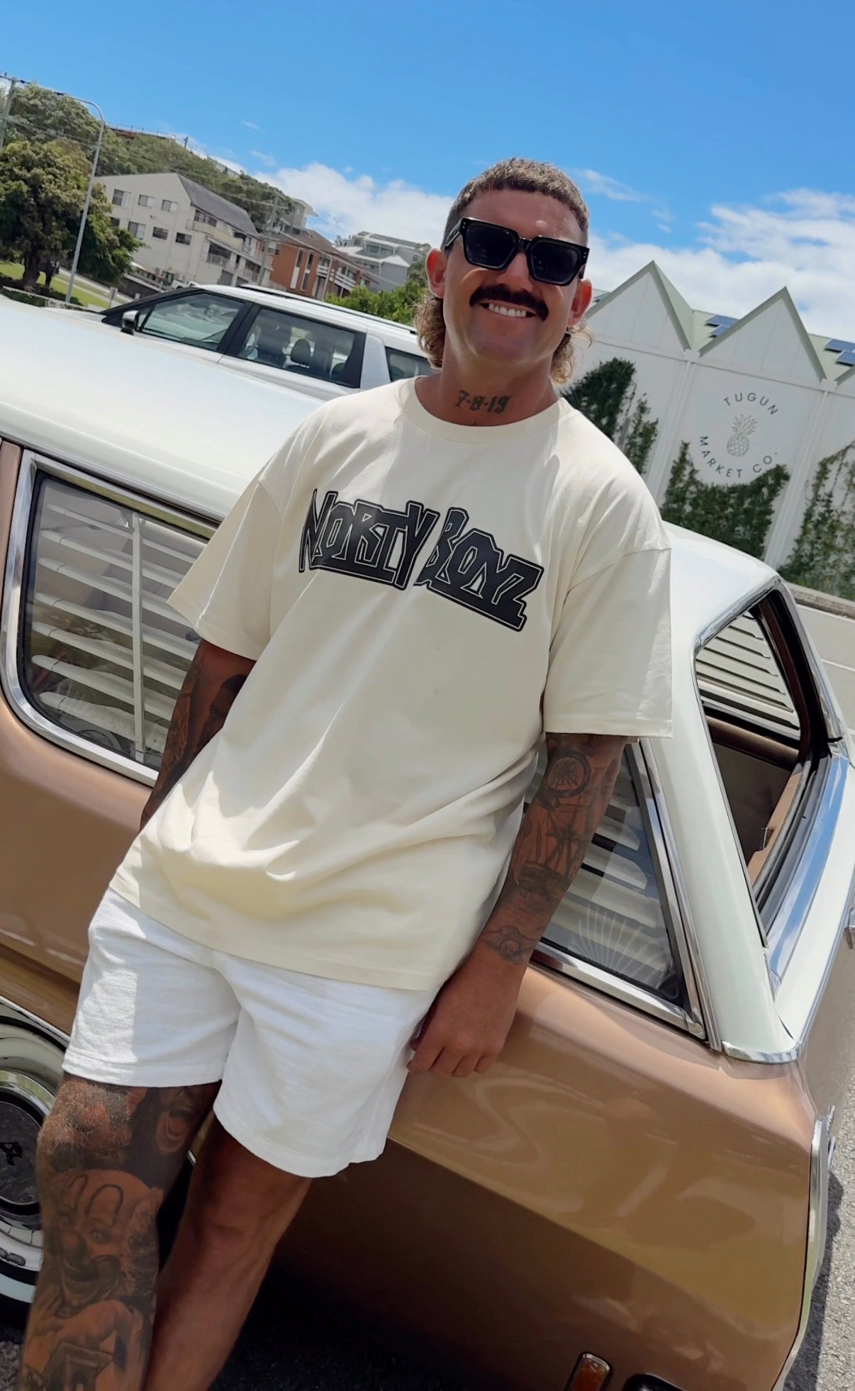 NORTY BOYZ OG BLACK LOGO T-SHIRT (NATURAL)