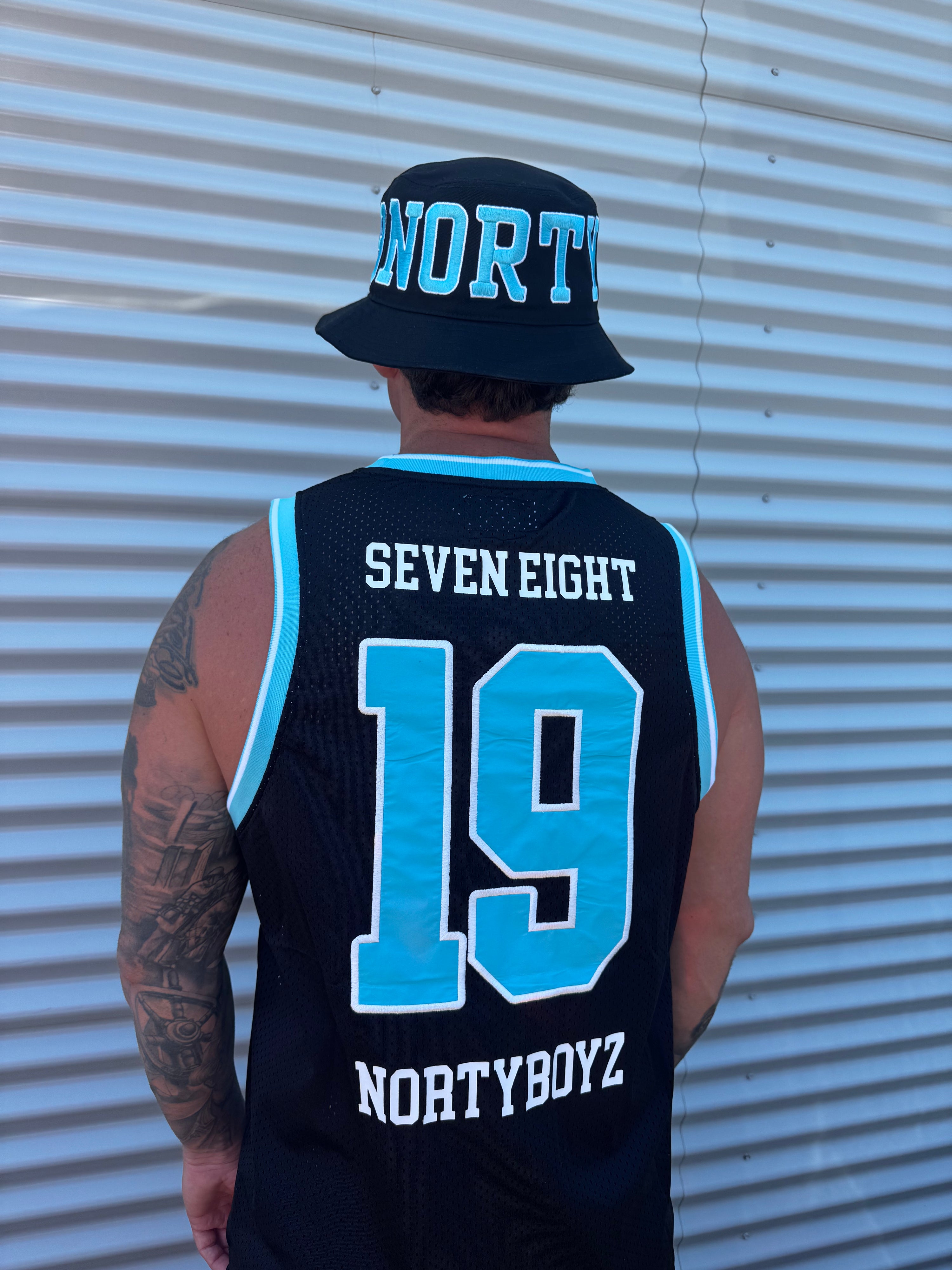 NORTY BOYZ BUCKET HAT (BLACK/BLUE)