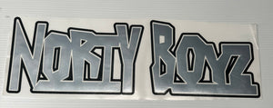 NORTY BOYZ LARGE STICKER (BLACK WITH CHROME INSERT)