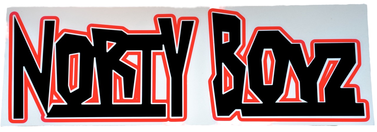 NORTY BOYZ LARGE STICKER (PINK WITH BLACK INSERT)