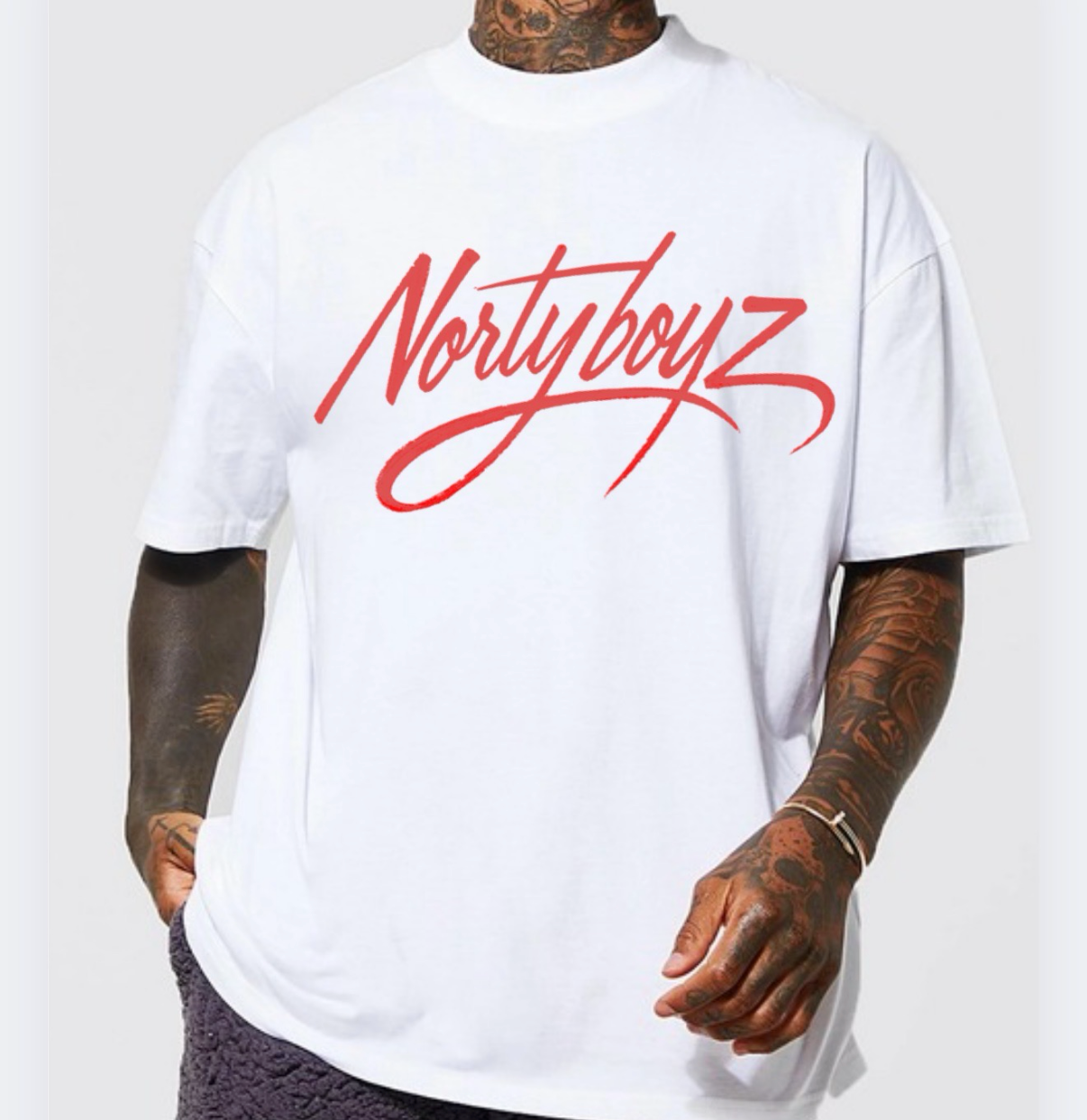 NB "SIGNATURE" OVERSIZED TEE (WHITE/RED)