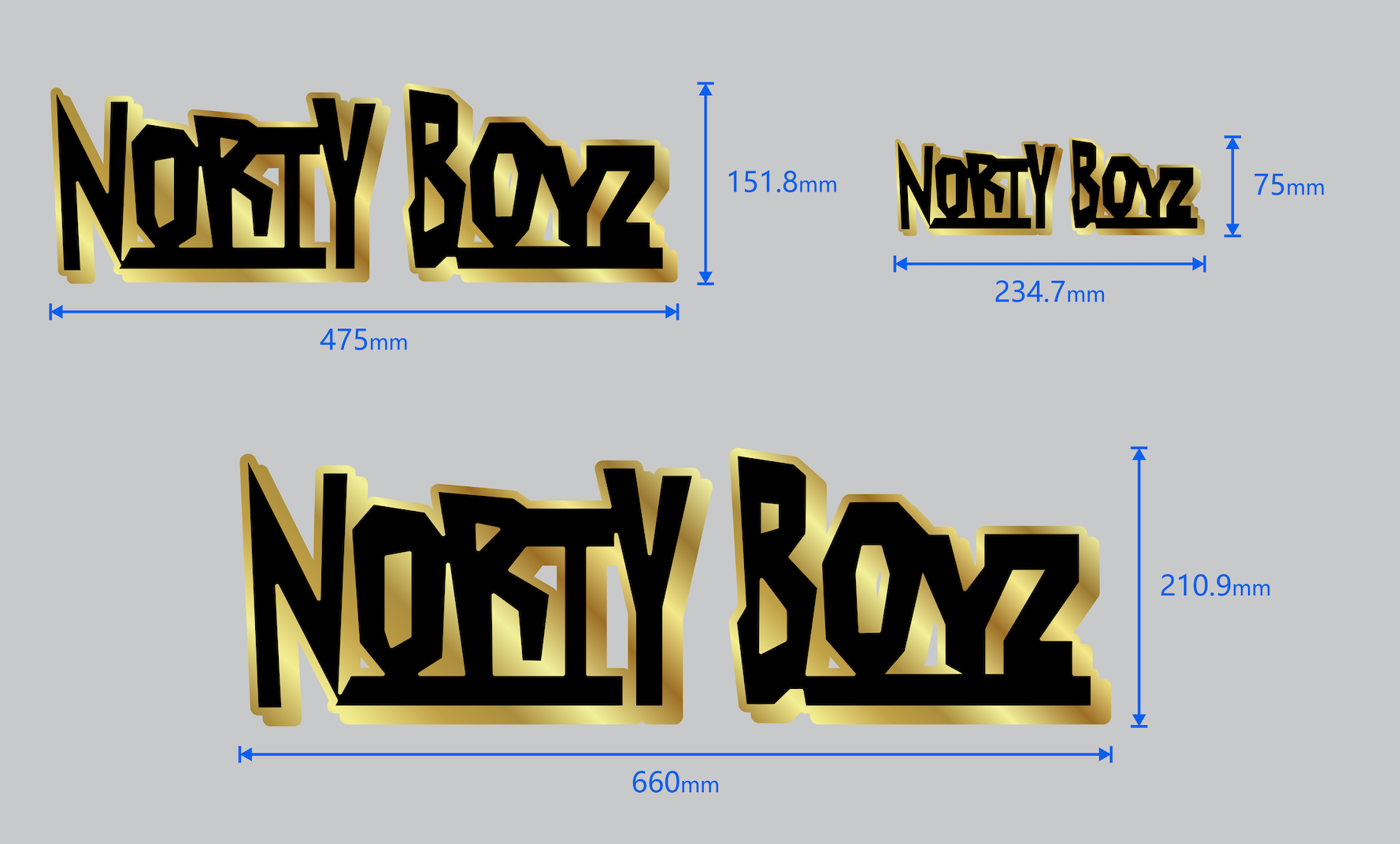 NORTY BOYZ GOLD/BLACK INSERT (PICK SIZE)