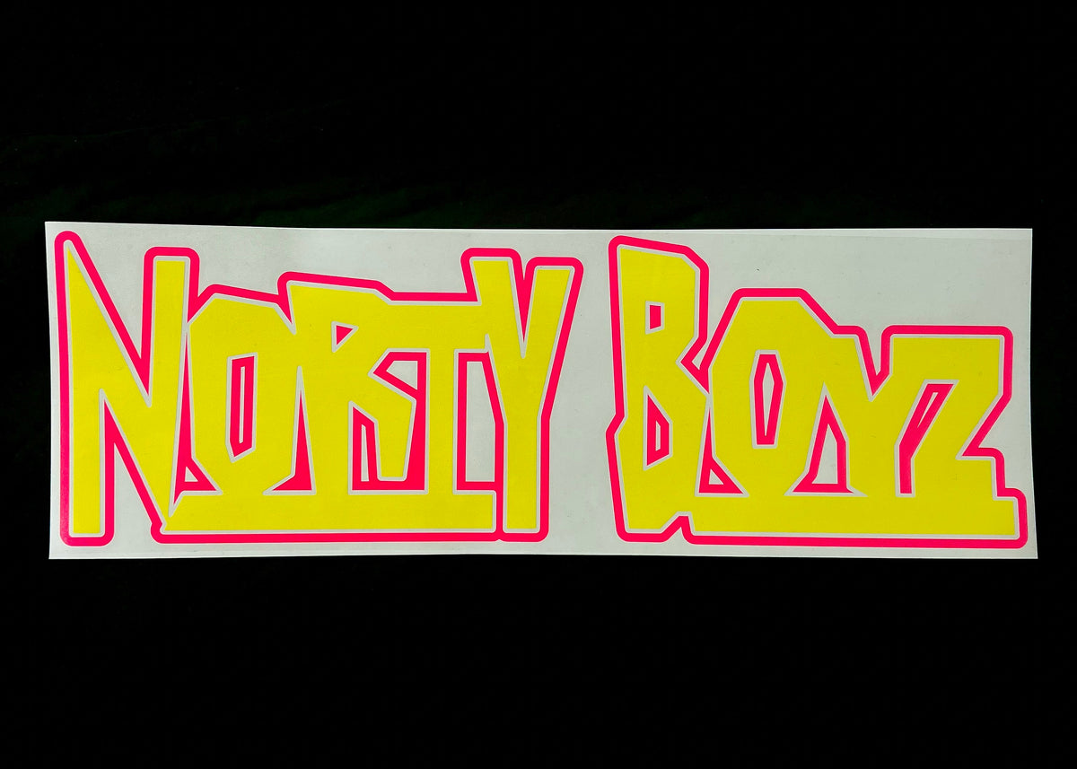 YELLOW NORTYBOYZ STICKER - LARGE – Norty Boyz