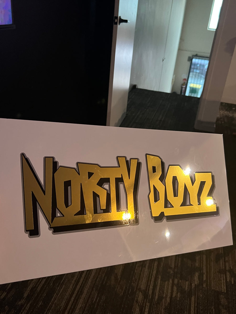 GOLD NORTYBOYZ STICKER - LARGE – Norty Boyz